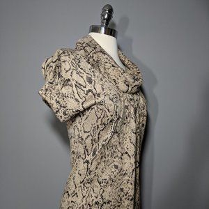 KENNETH COLE Snake Print Dress Silk Angora XS